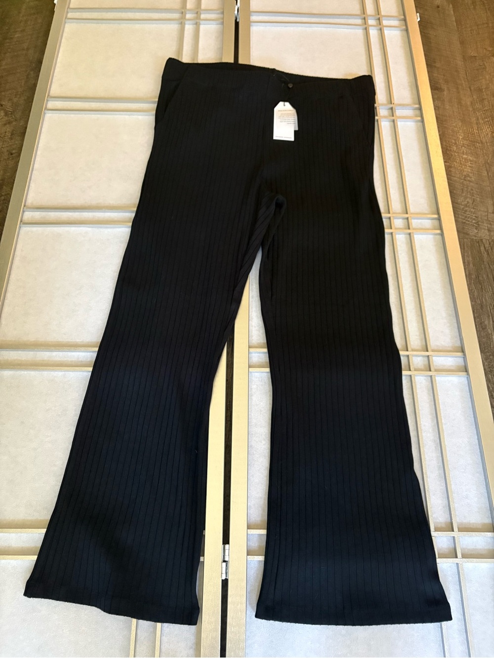Universal Standard Black Ribbed Boot-Cut Pants